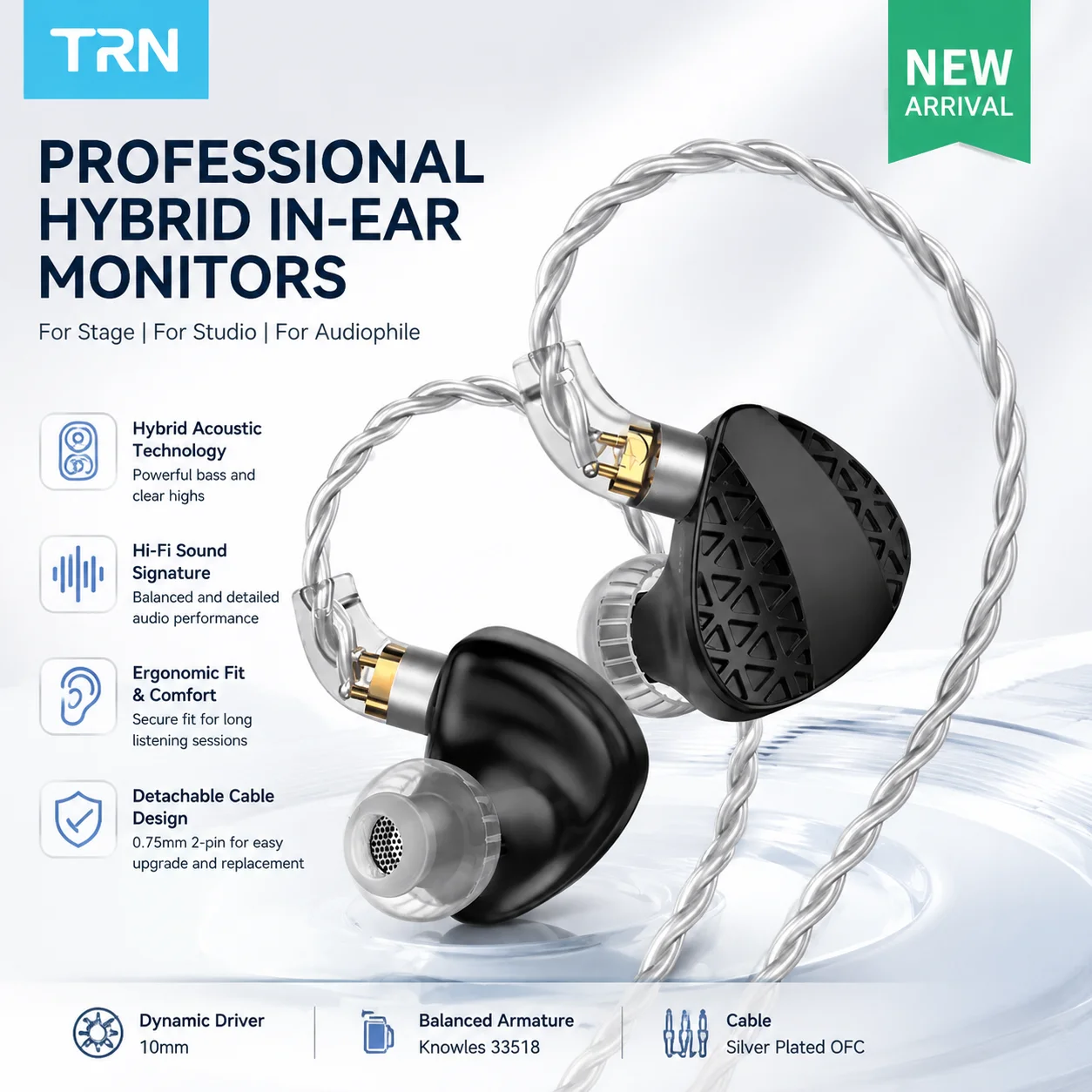 Audiophile Headphone Wired - Trn Mt3 Hifi In Ear Earphone