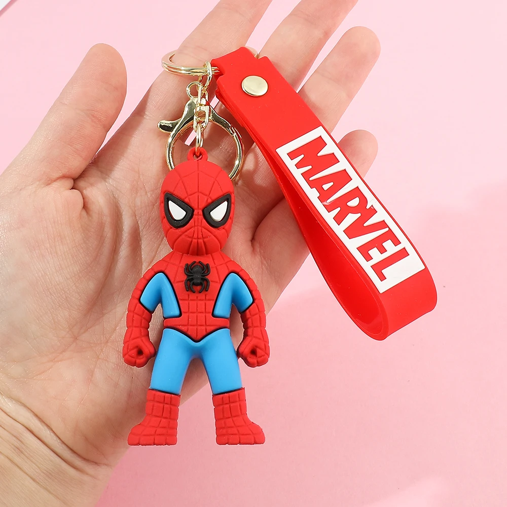 Disney Marvel The Avengers Figure Keychain Creative Spider Man Captain America Car Keychain Bag Backpack Accessories