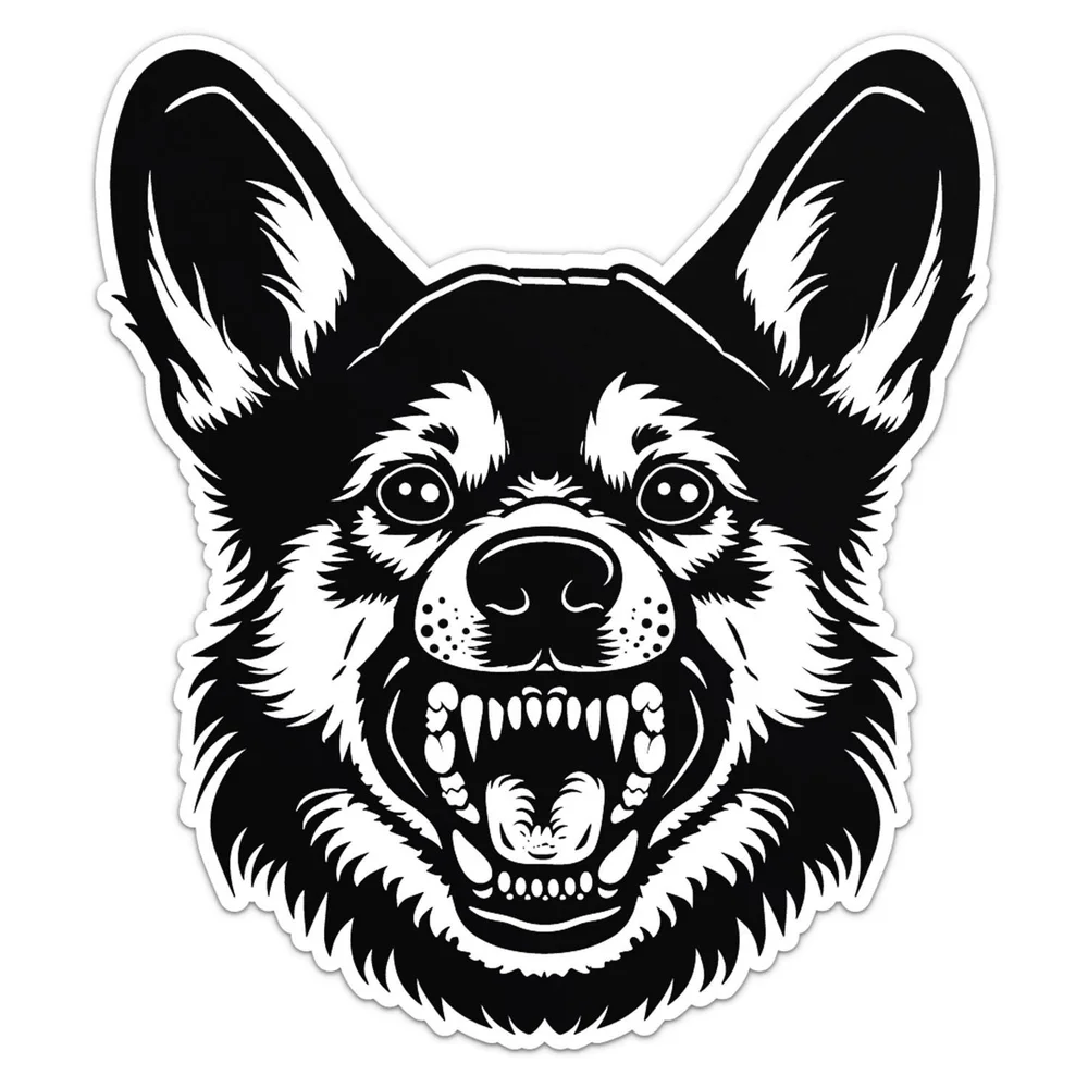 Angry Pembroke Welsh Corgi Dog Vinyl Car Sticker Self Adhesive Decal for Rear Window and Laptop Animal Art Decoration