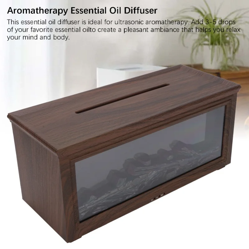 180ml Water Tank Fireplace Aromatherapy Diffuser USB Simulation Flame Humidifier Essential Oil Diffuser