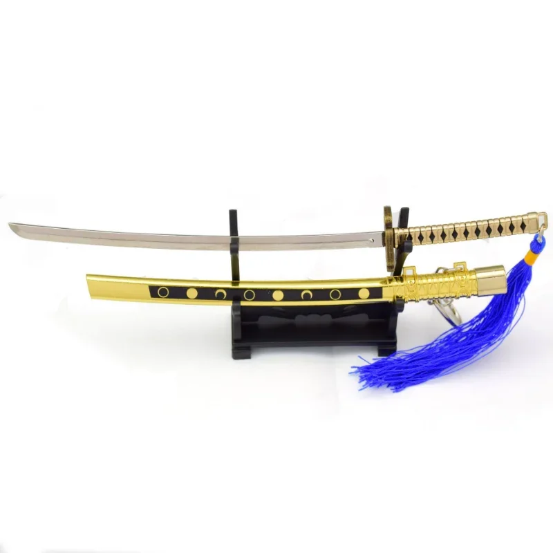 Touken ranbu อาวุธ Mikazuki munechika munechika 22cm โลหะอะนิเมะเกม periphery spinging SWORD โมเดลอุปกรณ์เสริมพวงกุญแจของเล่นสำหรับเด็กผู้ชาย