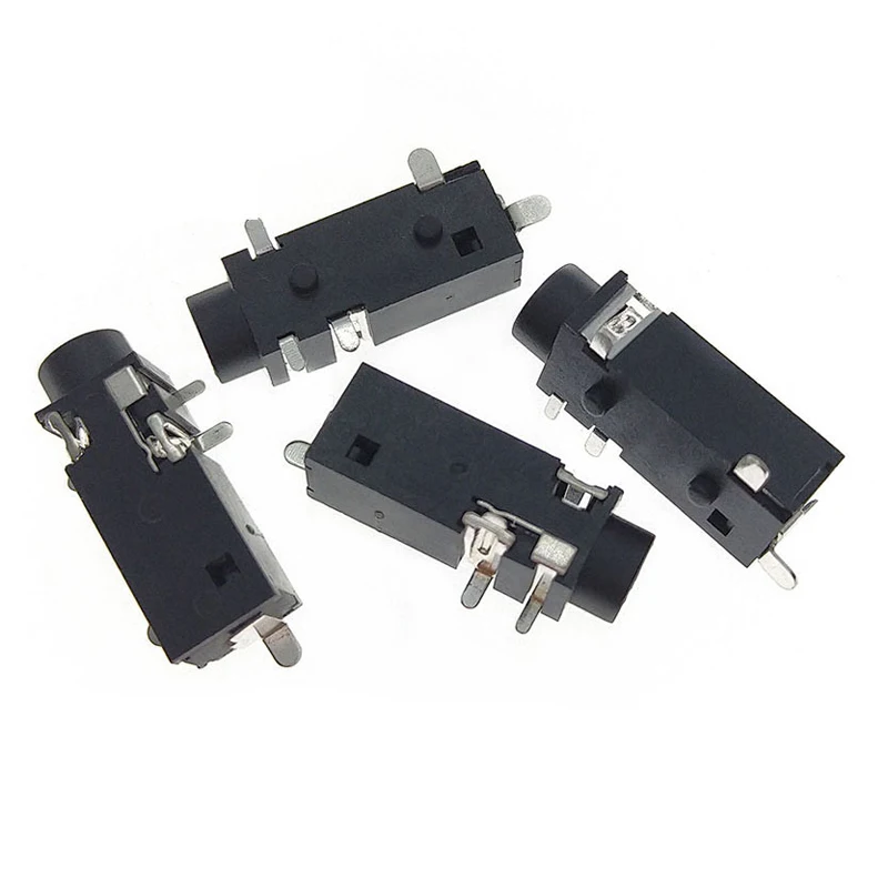 10pcs PJ-328 SMD 3.5mm Headphone Jack 5Pin Right Angle Stereo Audio Socket With Built-in Switch For PCB Circuit
