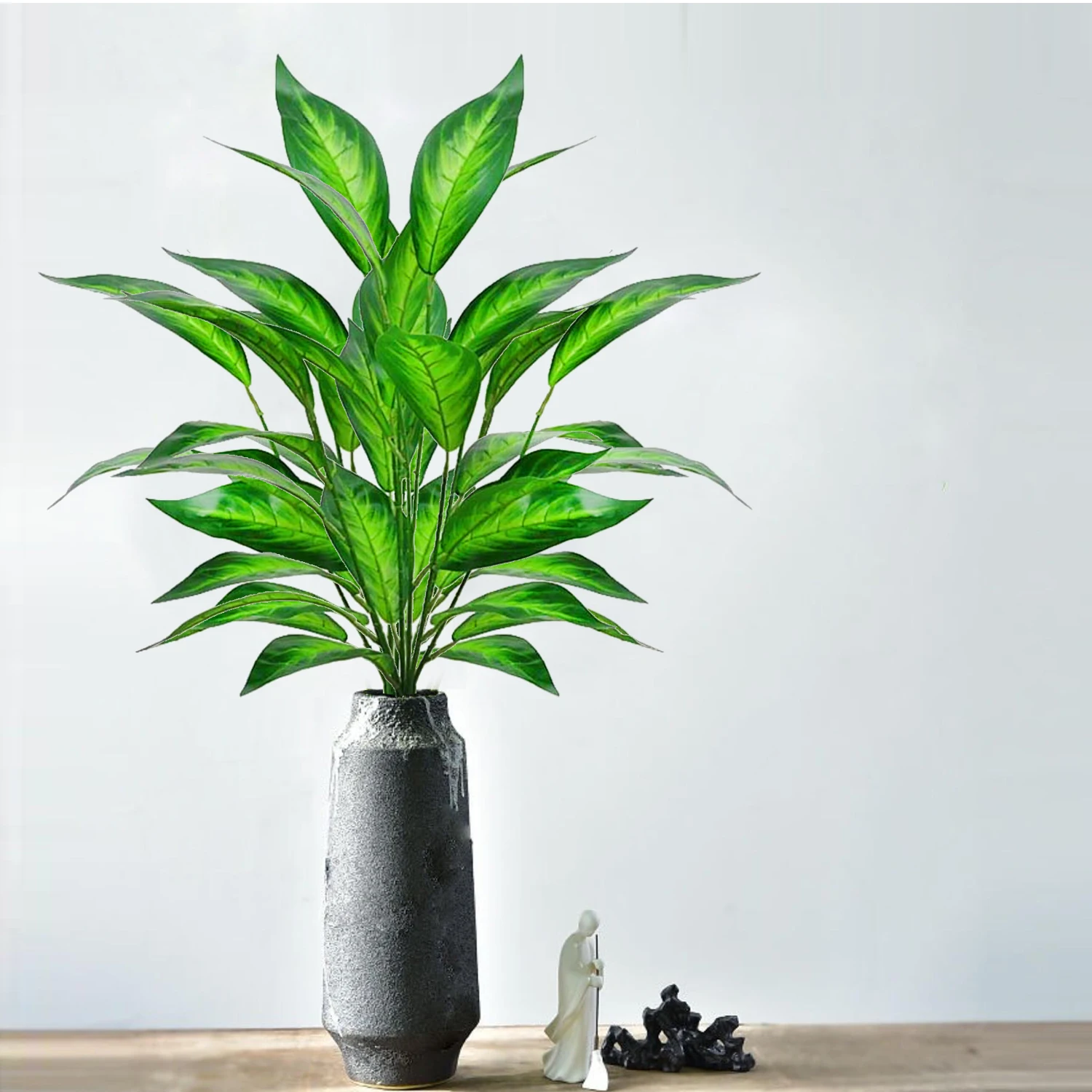 76 cm (31 pulgadas) planta Artificial ramas de Magnolia falsas hojas de Ficus de plástico verde Sansevieria decoración del jardín del hogar