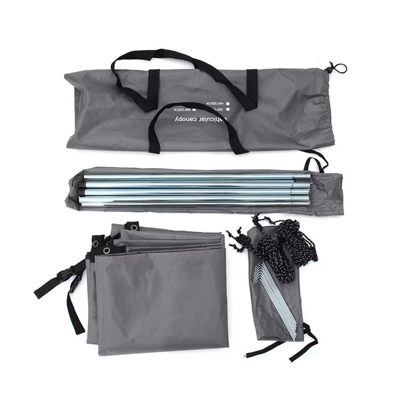 

DW-Portable Car Shelter Shade Camping Side Car Roof Top Tent Anti-UV Sunshade Waterproof Awning Parasol Rain
