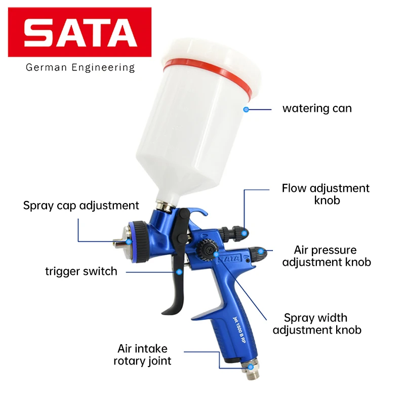 SATA 1500 B RP HVLP Paint Gun 1.3mm Nozzle Varnish Spray Gun for Car Refinishing Furniture Woodworking Industrial Painting Tools