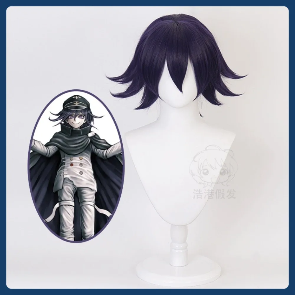 منتصف اليشم شعر مستعار مخزن Danganronpa V3 Kokichi Oma شعر مستعار تأثيري أنيمي لعبة لعب الأدوار زي هالوين زي الدعائم الشعر الاصطناعية