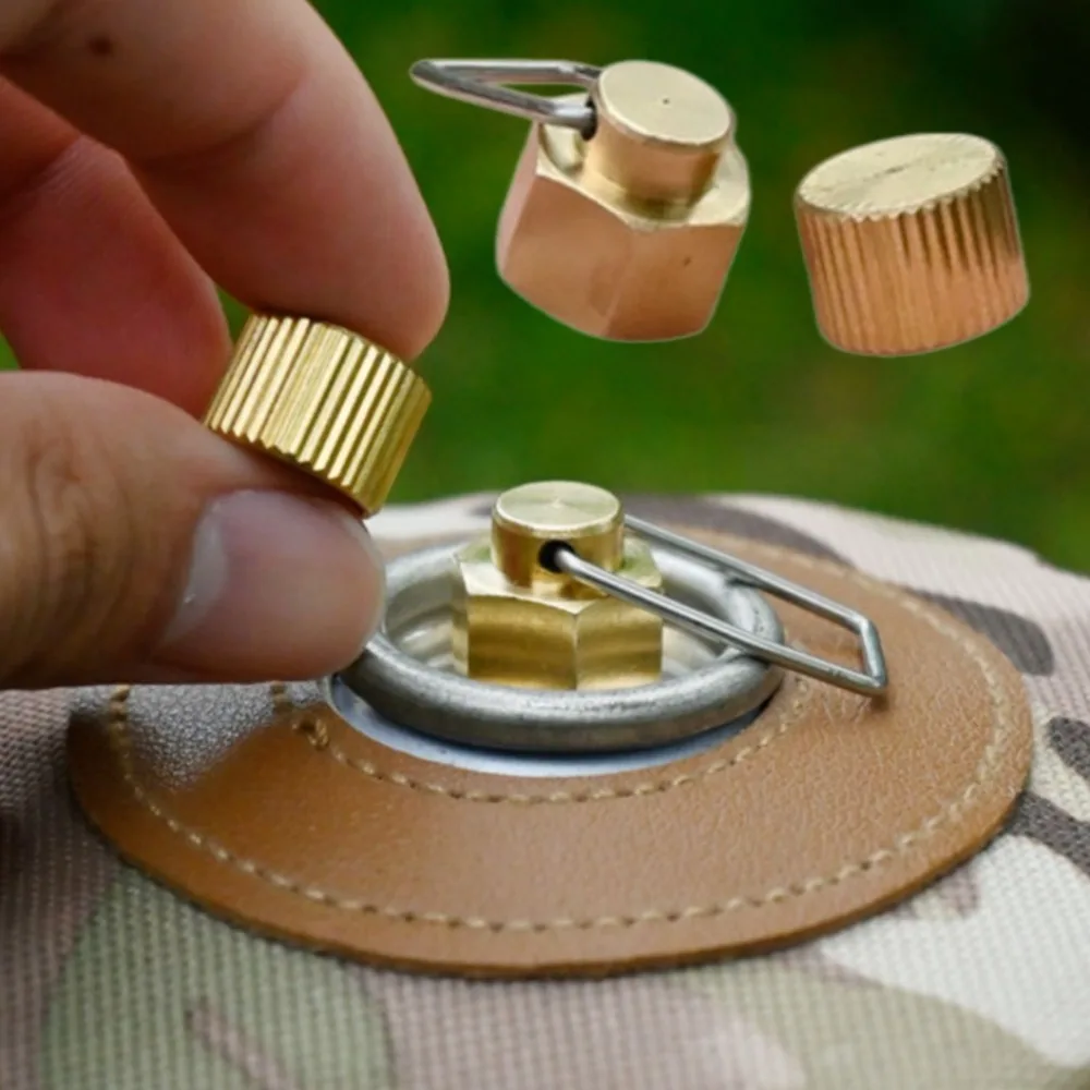 Flat Gas Tank Anti-leak Plug Metal Material Liquefied Gas Connection-Line Blocking Cap Gas Tank Cap Outdoor Camping Accessories