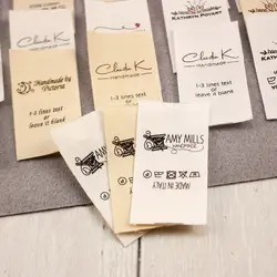 Handmade Cotton Label with Logo or Text, Sewing Accessories, Tags for Knitted Things, Custom,Personalizada, Gift Tags, 25x50mm