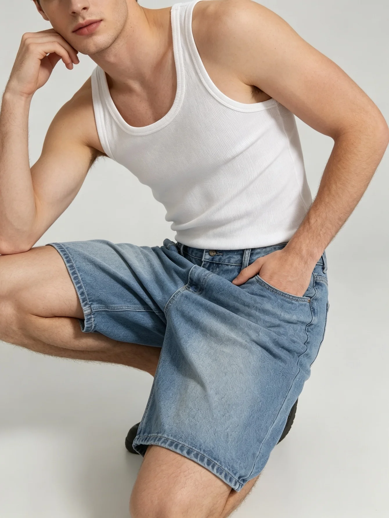 Cool Trendy Y2K Slim Cut Denim for Men, American Street Aesthetic, Surprise Gift for Him