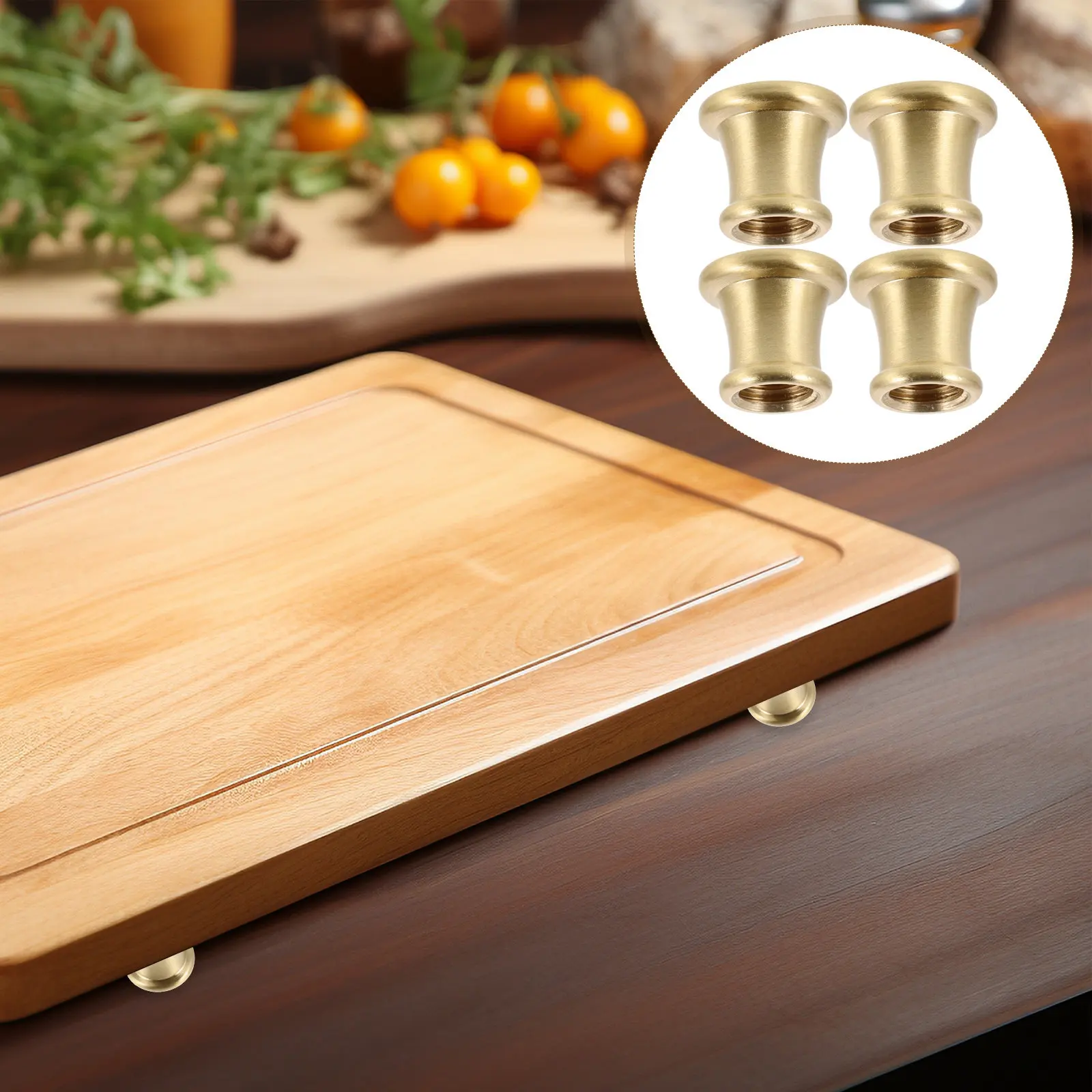 

8 шт. латунных ножек-опор для разделочных досок, золотистые цельнометаллические мебельные ножки для деревянных подносов, сырных досок, кухонной техники, полок и витрин