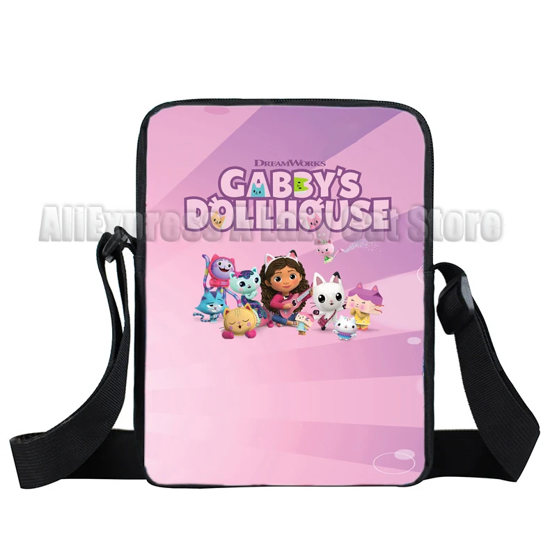 Gabby's Races House Nylon Initiated Crossbody Bags, Gabby Cat, Teenager Handbags, Student School Messenger Bag