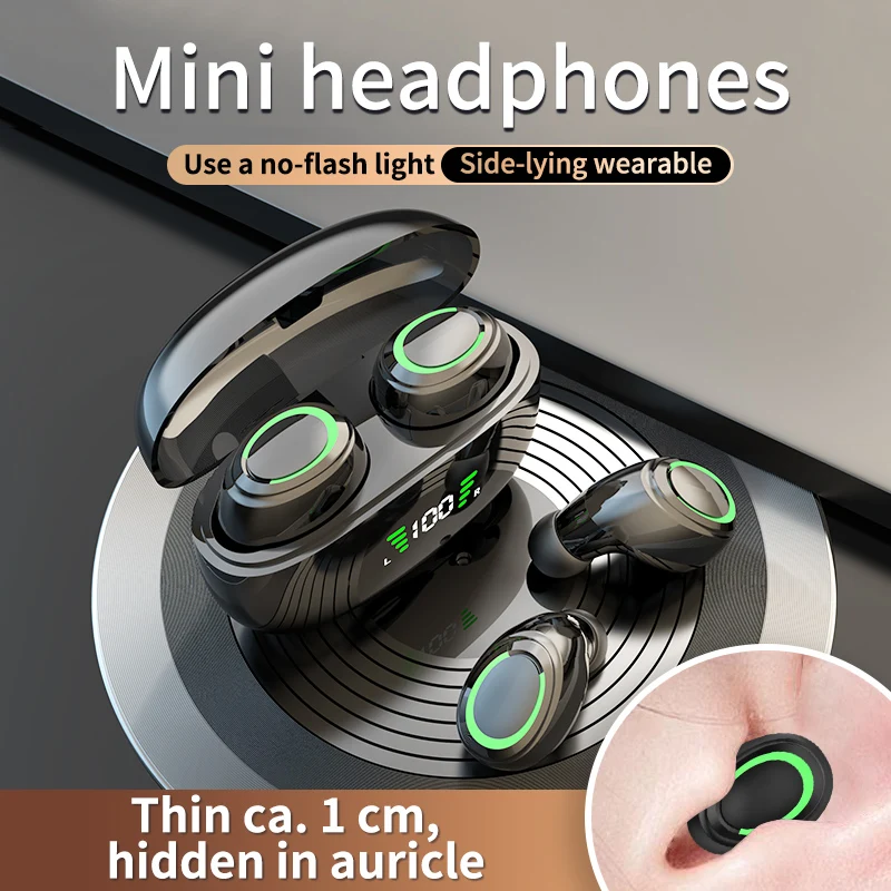 Mini auriculares inalámbricos invisibles con Bluetooth 5,3, cascos TWS, HIFI, música, táctil inteligente, Auriculares deportivos impermeables con micrófono