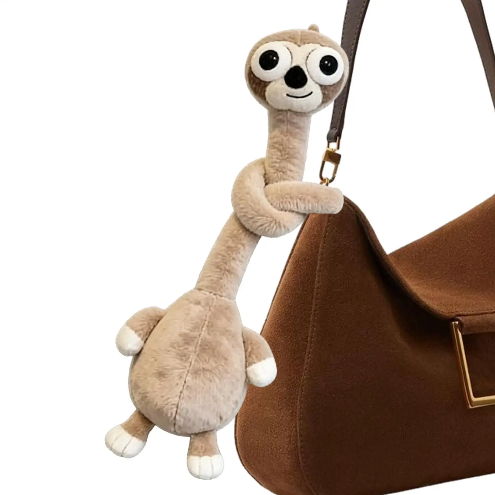 Plush Keychain Soft Cute Decorative Sloth Bag Charm 40cm Plush Animal Backpack Key Chain for Women Men Kids Girls Boys Luggage