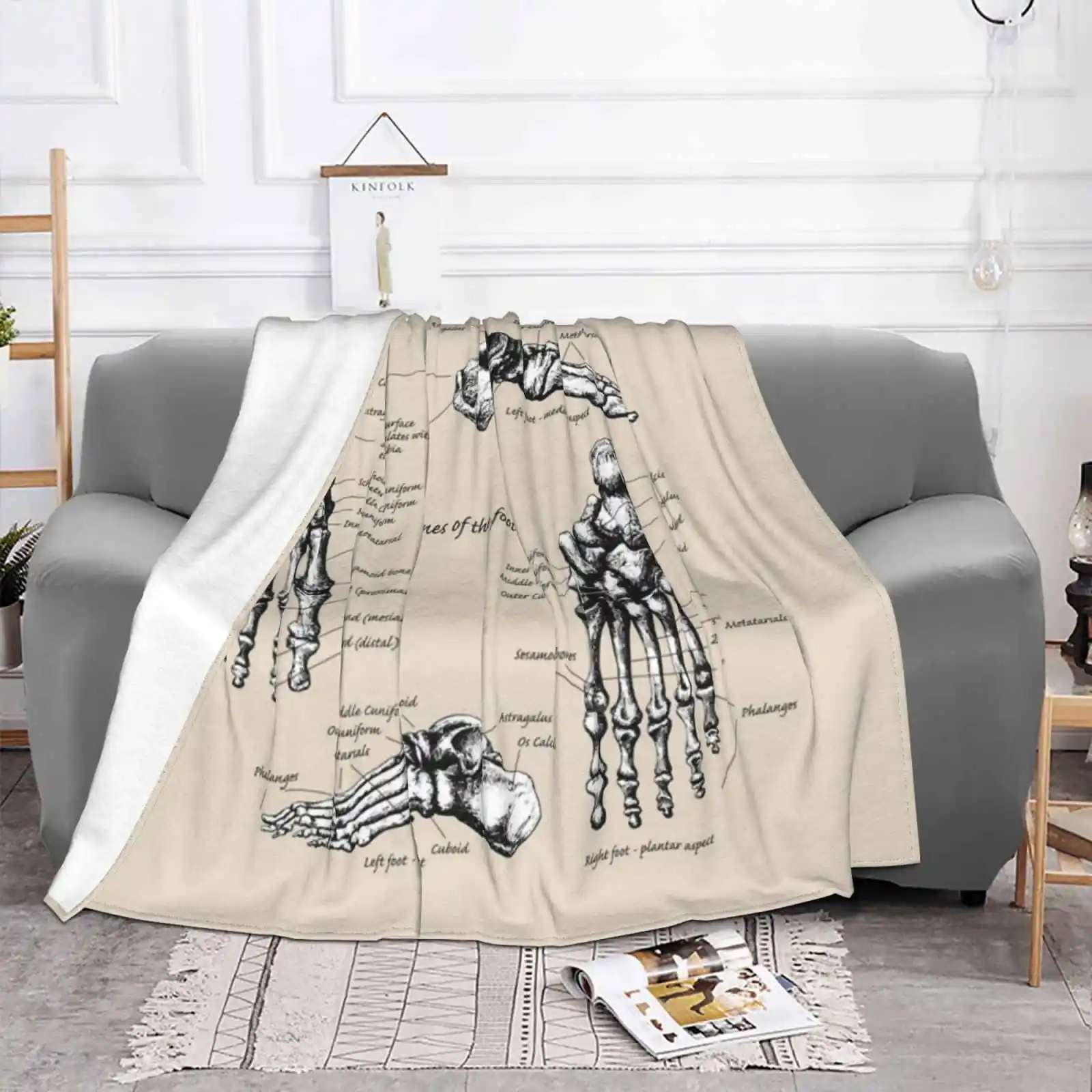 The Bones Of The Human Foot. New Selling Custom Print Flannel Soft Blanket Squirrox Ankle Anatomy Foot Bones Human Bones Human