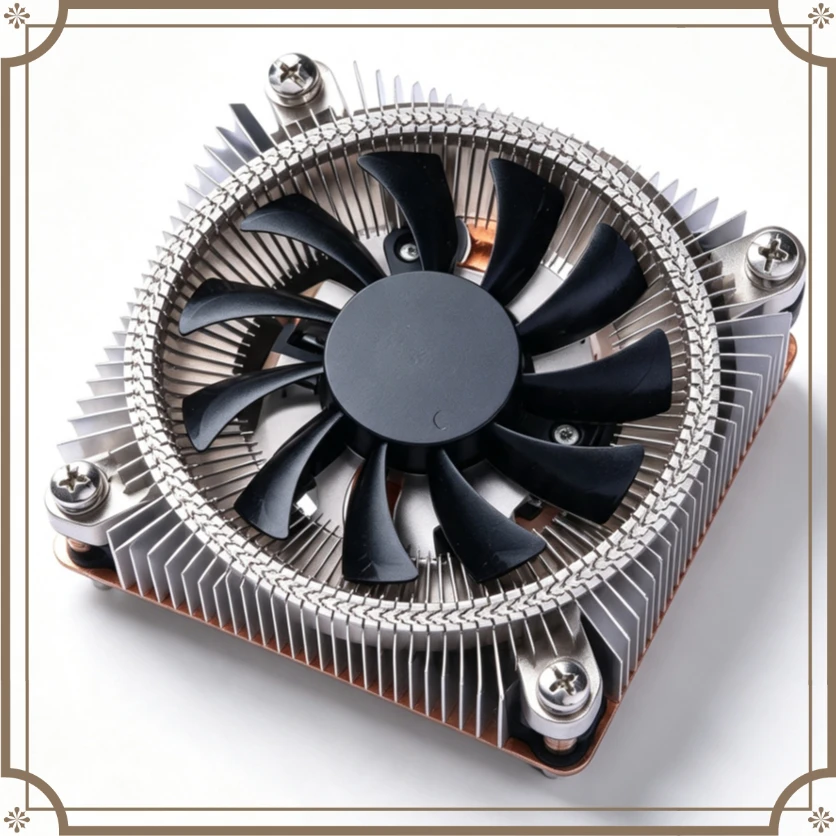 1U Ultra-thin Integrated CPU Cooler with Heat Pipe & Thermally Controlled Fan for ITX NAS OPS Mini PC