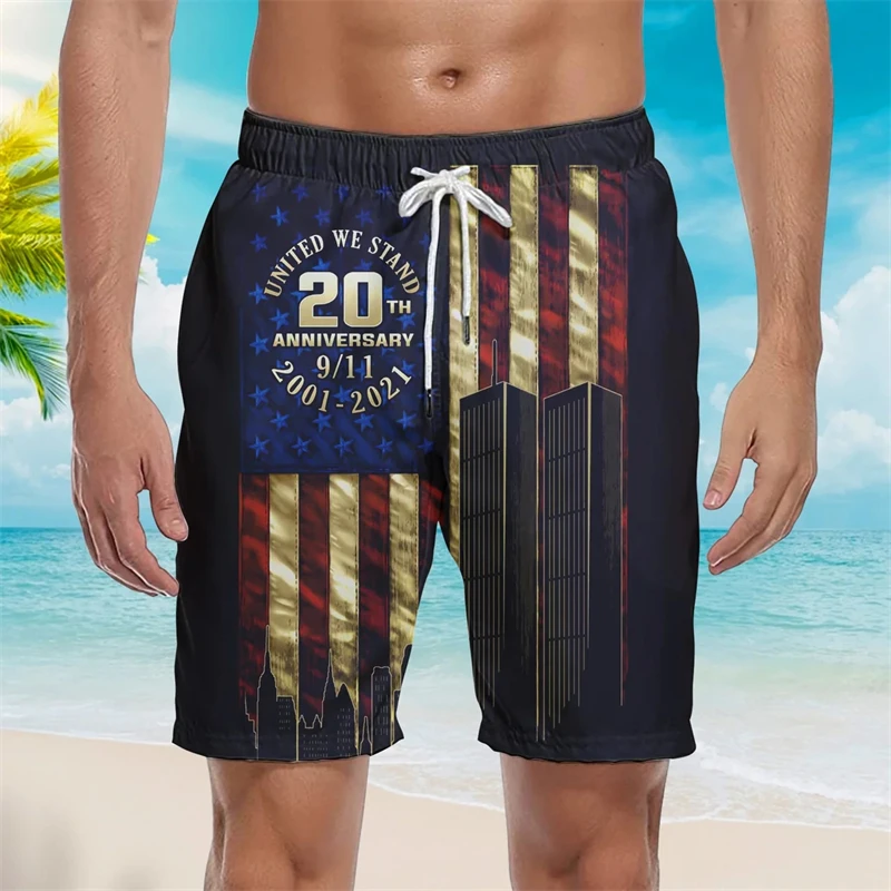Flaga ameryki w stylu Vintage z nadrukiem 3D męskie letnie wakacje spodenki plażowe męskie dziecięce luźne wygodne szorty męskie do biegania