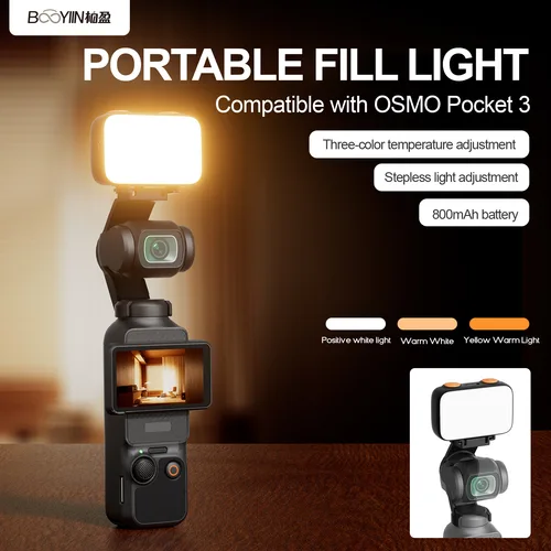 Imagen 2 del producto Luz de Relleno LED para DJI OSMO Pocket 3, Accesorios, Luces de Video, Resistente al Agua IPX4, Iluminación para Fotografía, 800mAh
