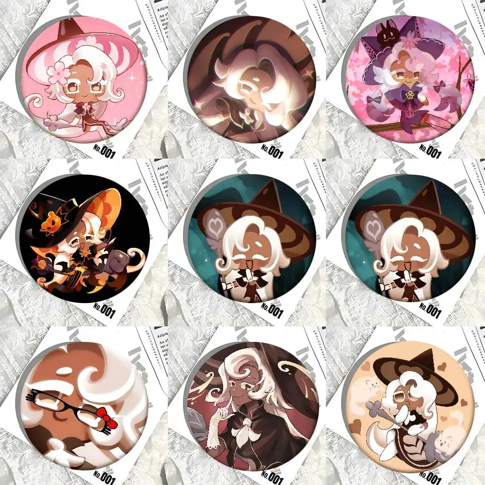 Cute Game Cookie Run Kingdom Latte Cookie Round Badge Creative Brooch Clothing Backpack Accessories Lapel Pin