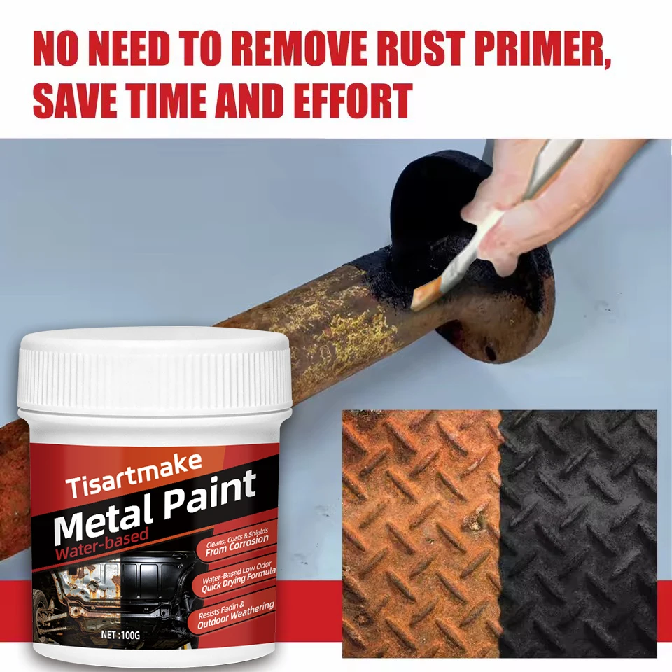 2-in-1 Rust Converter & Metal Primer Paint Heat & UV Resistant, Black Finish for Automotive, Marine, Industrial Metal Protection