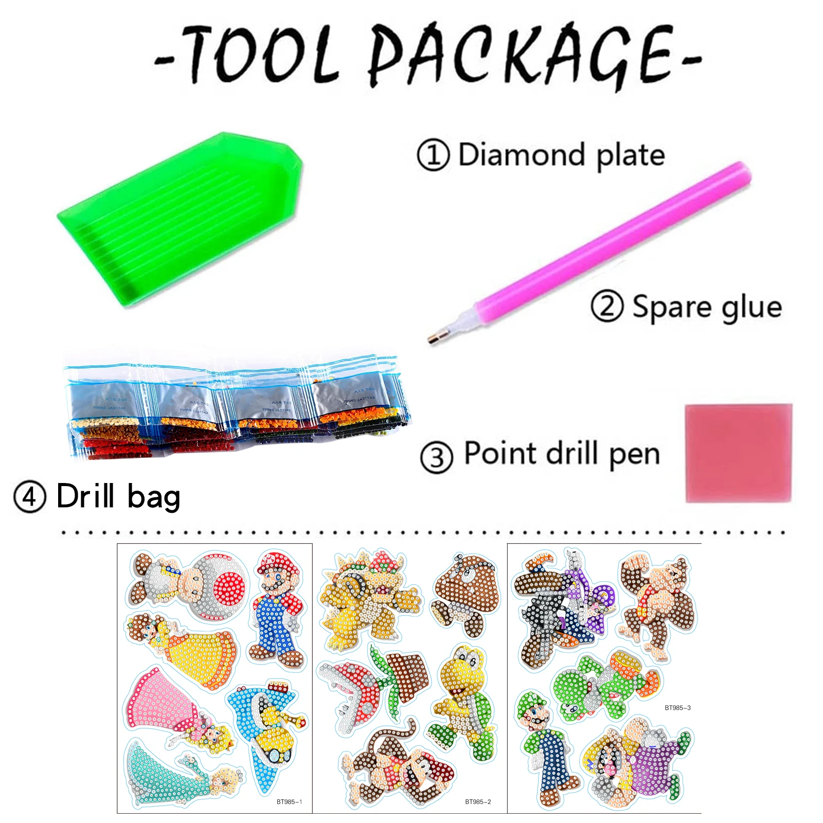 Diamond Painting DIY Mario Sticker Creativity Handmade Make 3D Children Diamond Painting Material Conducive to Concentration view 6