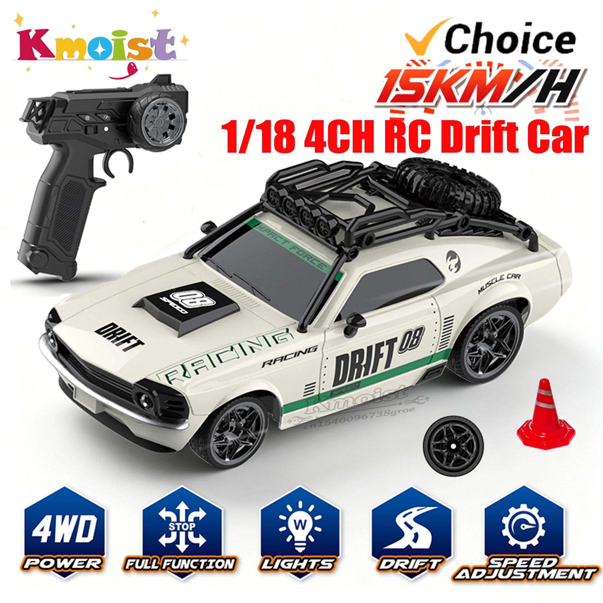 Nuevo Auto RC 2026, Escala 1/18, Retro, con Luces, Control Remoto, Vehículo de Carreras, Radio 2.4G, Alta Velocidad, Modelo de Derrape, Juguete para Niños, Regalo