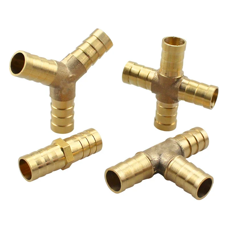 2 3 4way brass connector Barb Pipe Fitting For 4mm 5mm 6mm 8mm 10mm 12mm 14mm 16mm 19mm hose coppers Pagoda Water Tube Fitting