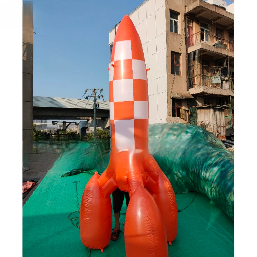 Inflatable fireworks model (with blower) for outdoor decoration military blimp missile rocket show fashion space theme