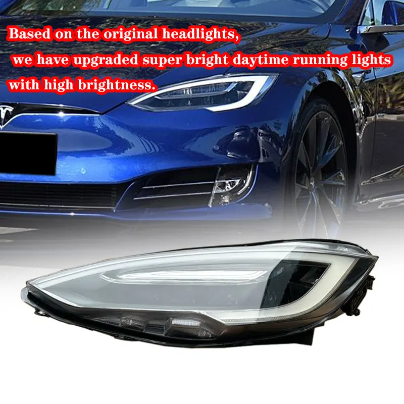 ترقية واستبدال نماذج جديدة من المصابيح الأمامية للسيارة LED 12 فولت 6000 كيلو للطراز S 2014-2019