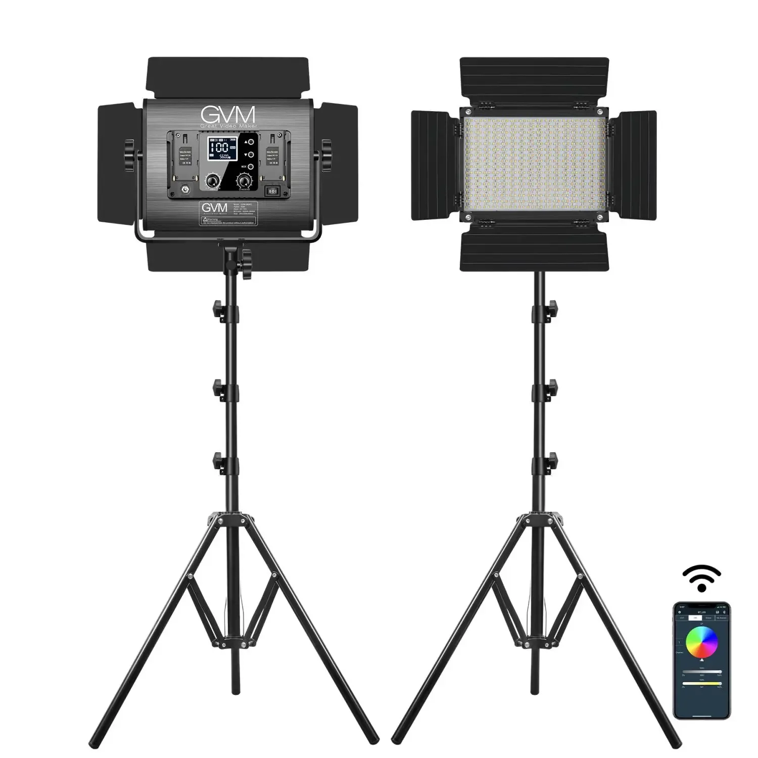 

GVM 880RS RGB LED Video Light 3200-5600K Full Color 60W Photography Studio Led Panel Lighting Kit For Youtube Live