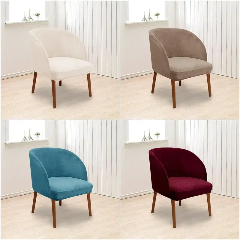 Soft, Luxurious Velvet Armchair Cover - Elegant, Stylish Elastic Slipcovers for Curved Office Chairs - Unique, High-Quality Prot