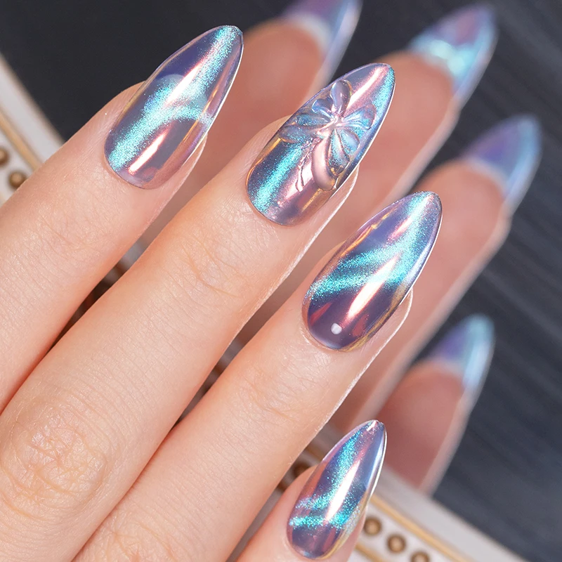 AWStorG 1-6pcs 7.5ml  Ocean Ripple Cat Eye Gel Nail Polish Aurora Flash Blue  Nude Glitter Color Magnet Nail Art Gel Salon Nails