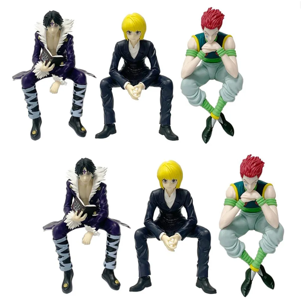 1 Pcs Anime Hunter×Hunter Action Figures Kurapika Hisoka Chrollo Lucilfer PVC Model Sitting Statue Collection Kid Gift Toy