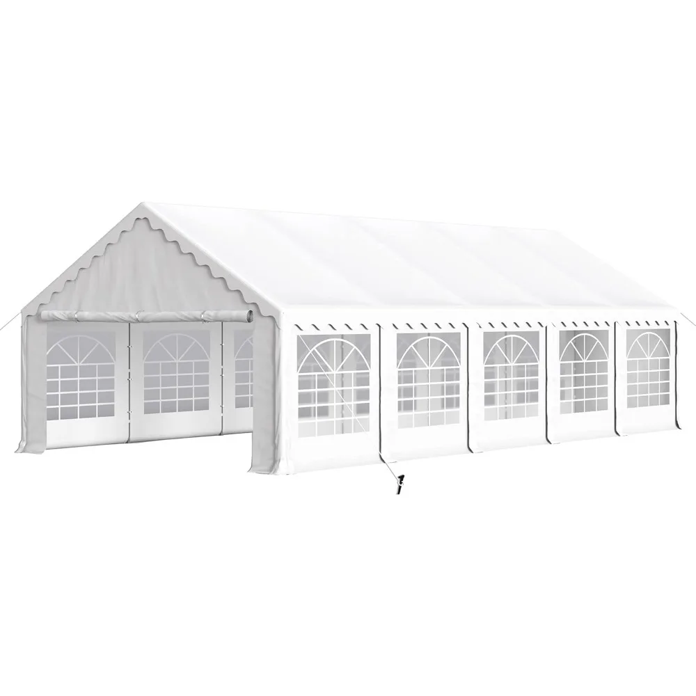 

32 x 16 дюймов, сверхмощная палатка для вечеринок, большой коммерческий навес для свадебных мероприятий, навес для навеса со съемными боковыми стенками и 4 хранилищами