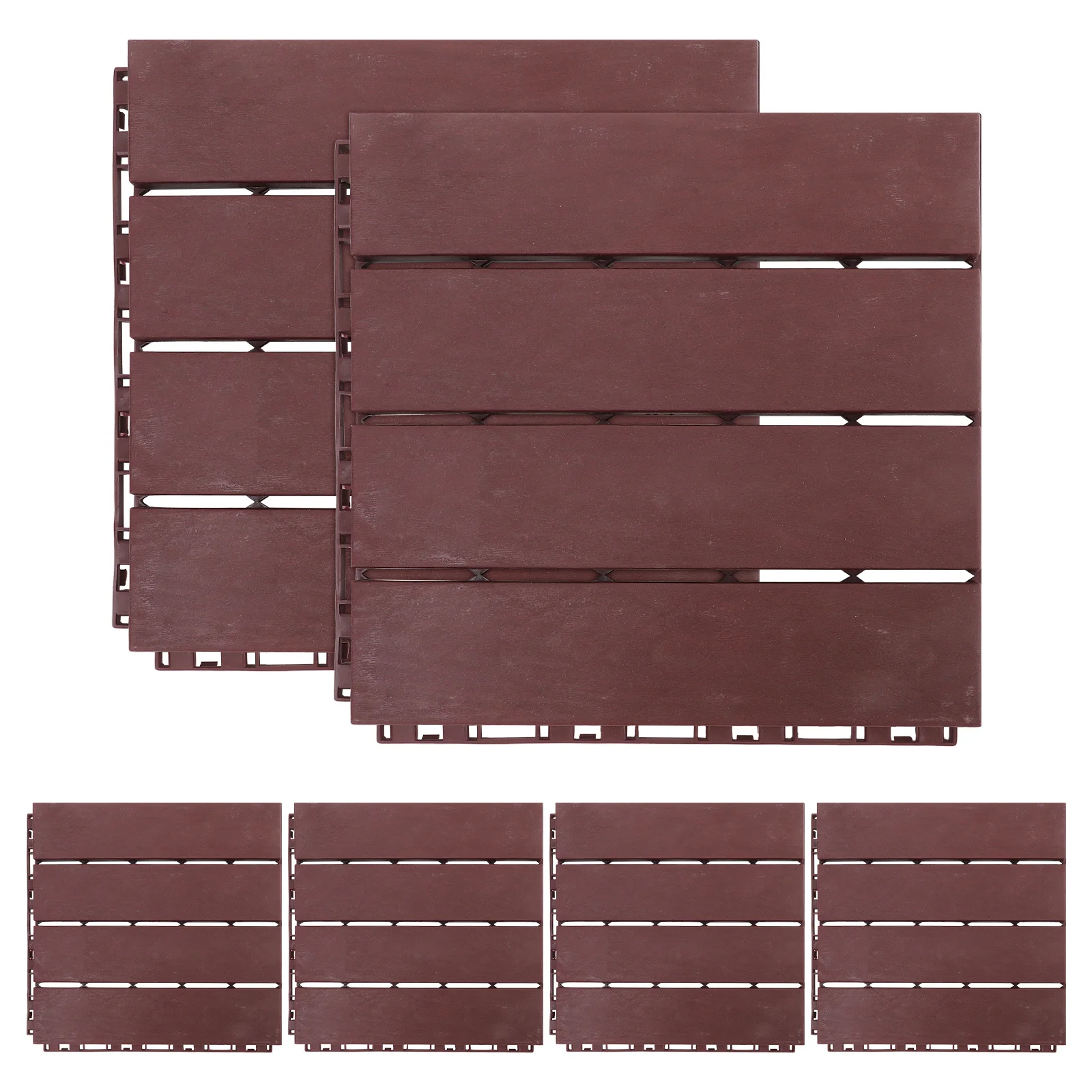 Carrelage de terrasse en plastique pour sol extérieur, 6 pièces, pour Patio, balcon, jardin, salle de bains, résistant aux intempéries, élégant, antidérapant