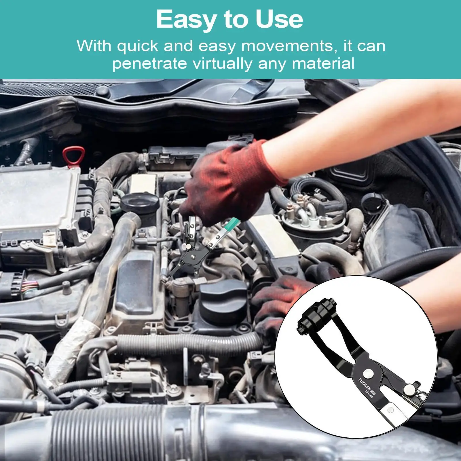 car Hose Clamp Pliers Remover Tool Long Reach Auto Hose Clamp Puller Elbow/straight pipe clamp for car Exhaust Pipe C Clamp ﻿