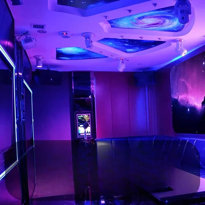 KTV smart private room, box atmosphere light, electronic music party room, live stream background atmosphere, stage light