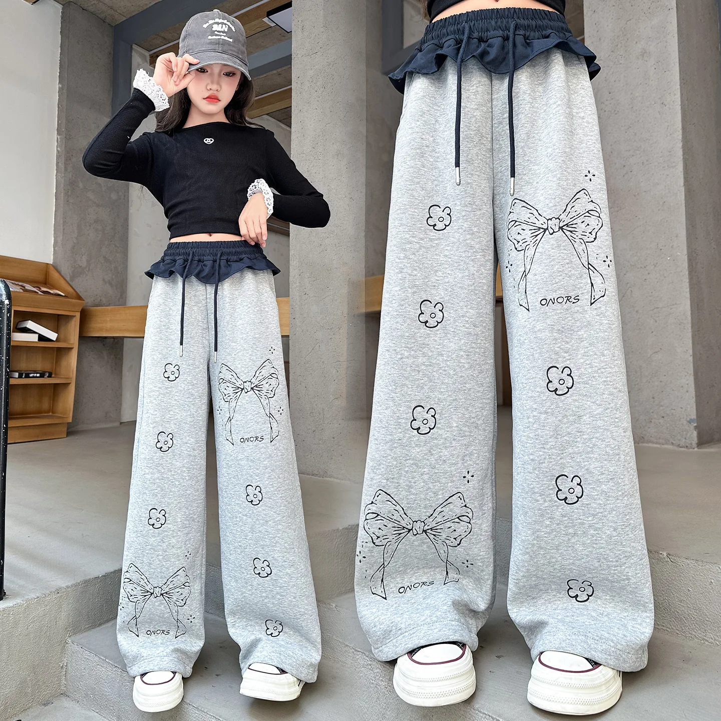 سراويل محبوكة جديدة لربيع وخريف 2025 سراويل عصرية غير رسمية ومريحة واسعة الساق #5