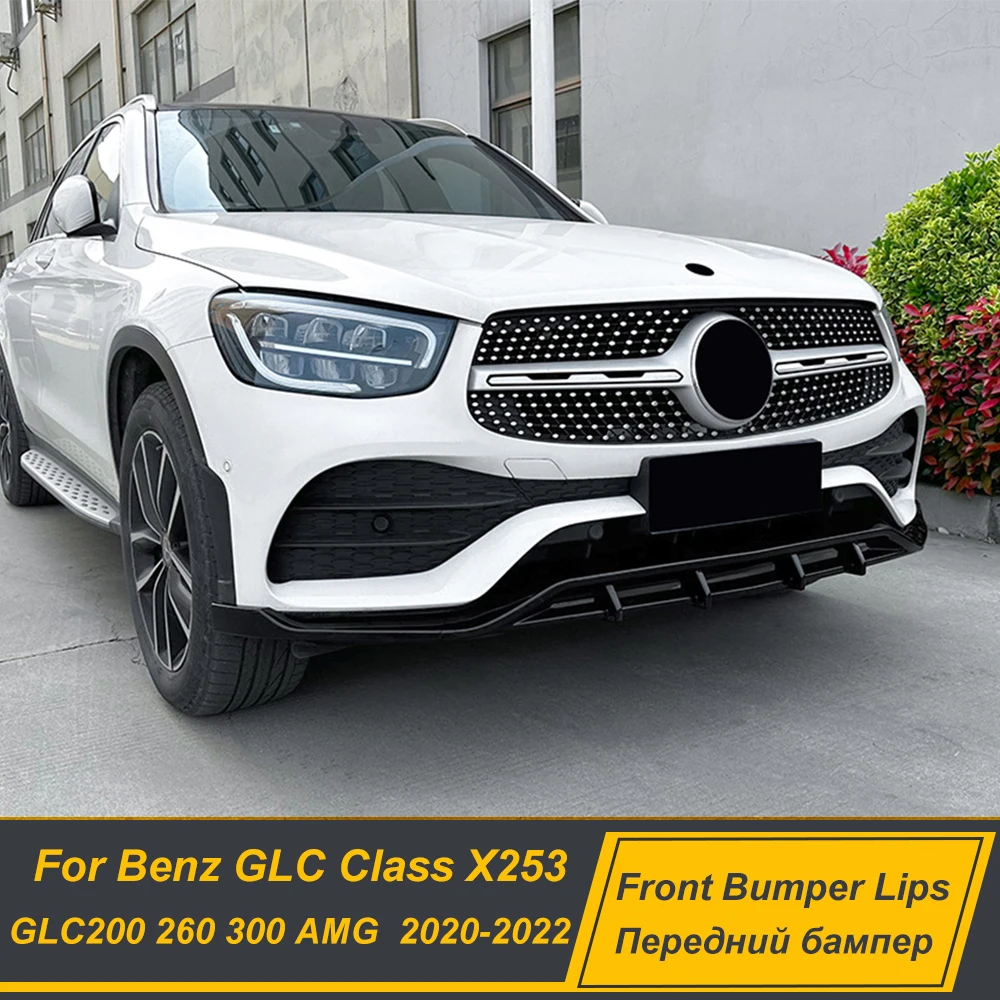 

For Mercedes Benz GLC Class X253 GLC200 260 300 2020-2023 AMG Front Bumper Splitter Lip Chin Spoiler Body Kits Accessories Parts