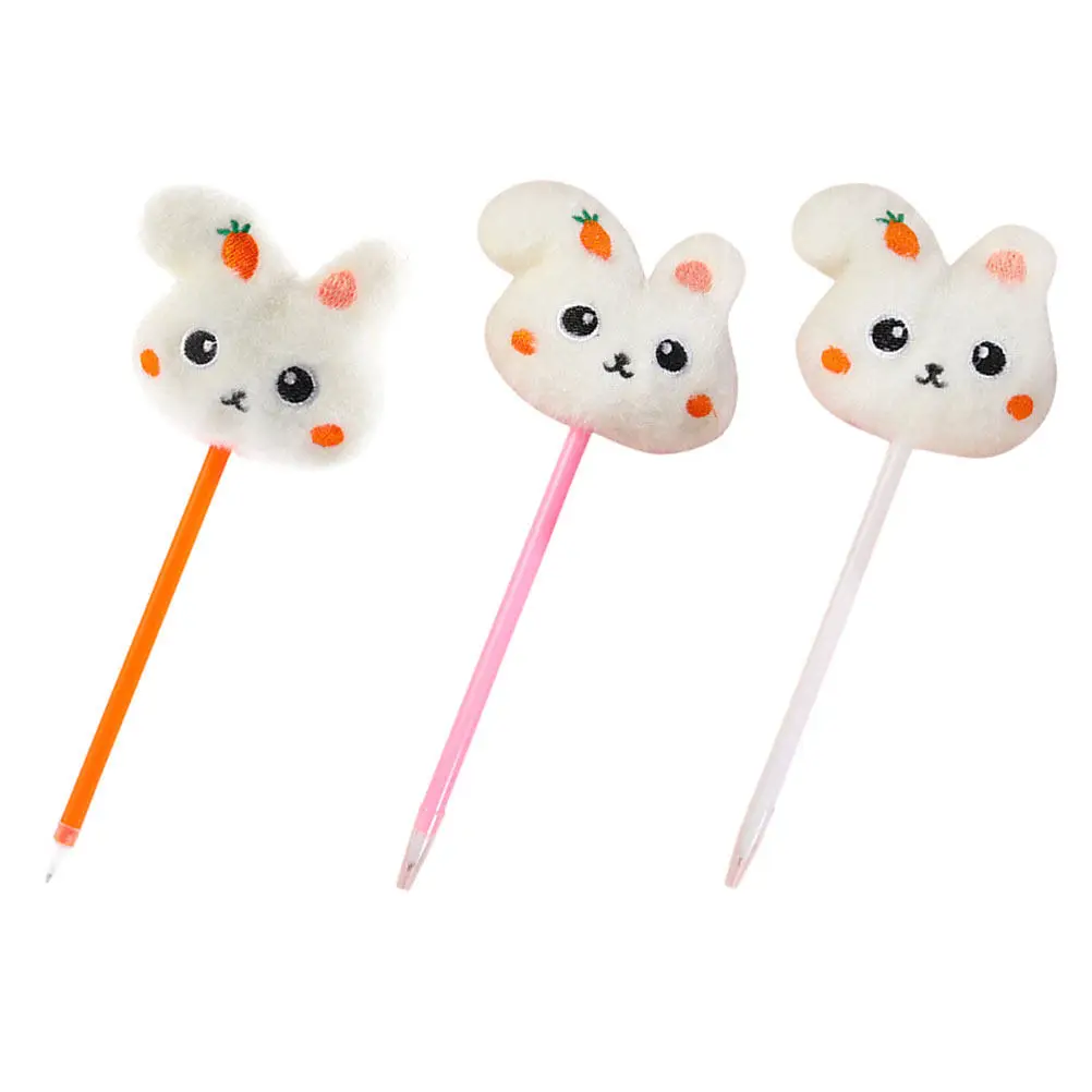 

3Pcs Rabbit Shape Ballpoint Pens Adorable Stuffed Bunny Novelty Writing Office Classroom Stationery Portable Ergonomic Student