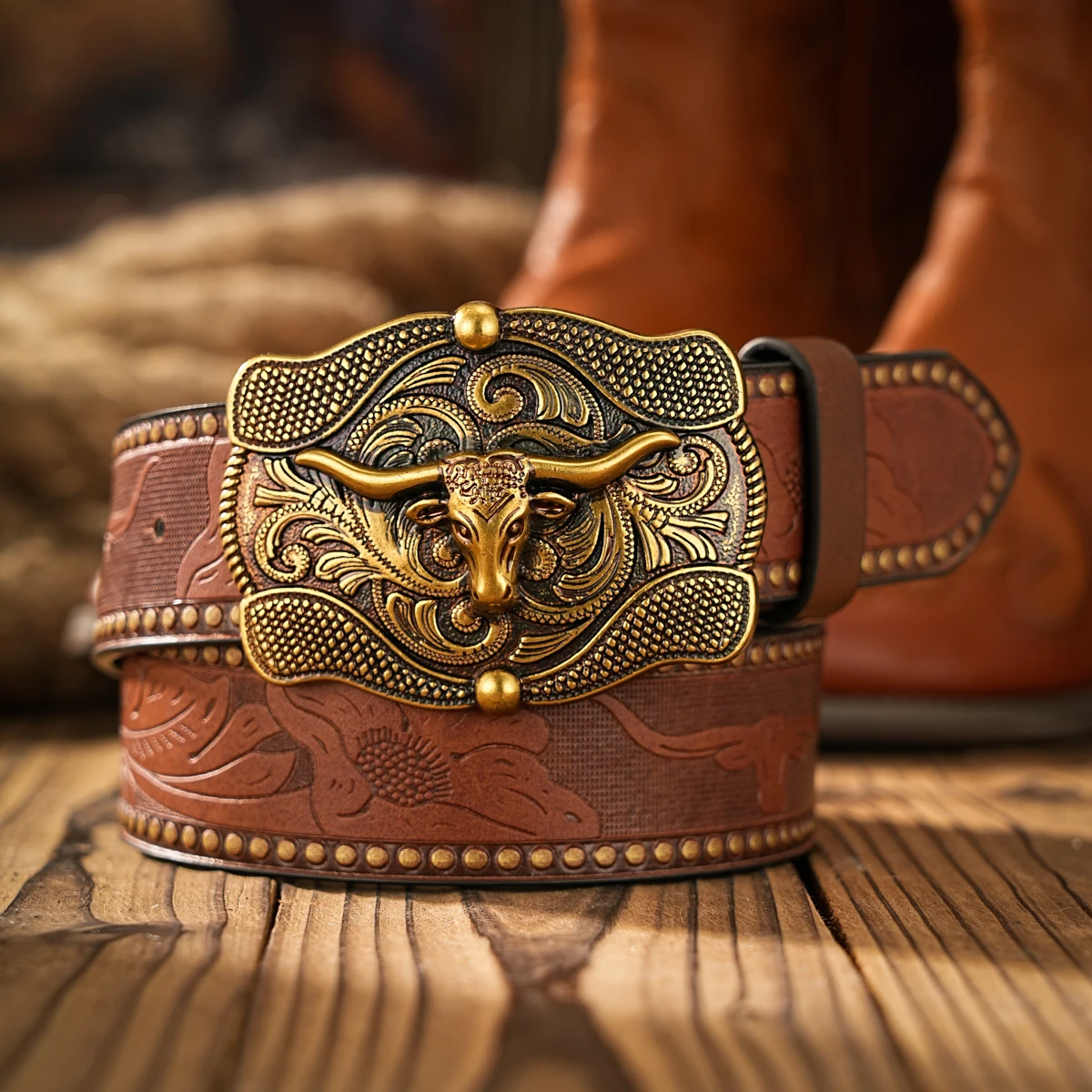 Vintage trifft Mode! Legierungsgürtel mit Schnalle aus PU-Leder, Geeignet für Männer und Frauen, für einen Personalisierten Western-Stil – Detail 5