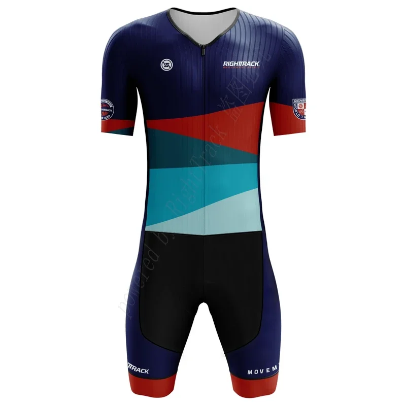 MEN\'S Performance Triathlon Trisuit World Championship Short Sleeve Colorful Skinsuit RIGHTTRACK Swimming Cycling Running Appare