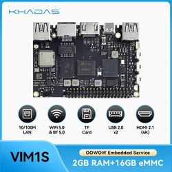 Khadas VIM1S komputer jednopłytkowy Amlogic S905Y4 2GB 16GB SBC obsługa 2.4G/5G WiFi Bluetooth 5.0, karta Multi-Video Dec 4k TF