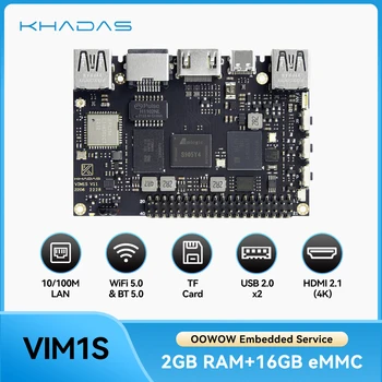 Khadas VIM1S computador de placa única Amlogic S905Y4 2GB 16GB SBC Suporte 2.4G/5G WiFi Bluetooth 5.0, Multi-Vídeo Dec 4k Cartão TF