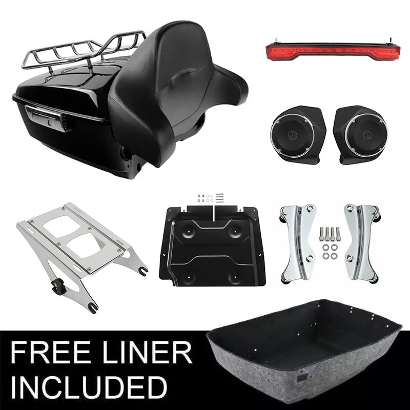 

Motorcycle King Pack Trunk Rack Pad Speakers Tail Light For Harley Touring Street Glide Road Glide 2014-2025 Tour Pak
