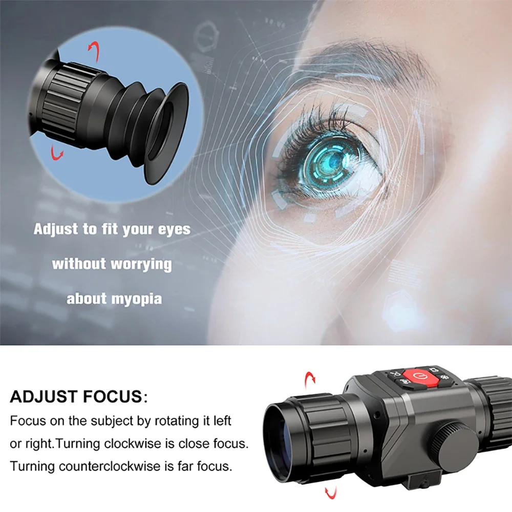 Monoculaire numérique infrarouge avec caméra de vision nocturne, IR, lunette, lunettes, imagerie thermique, chasse