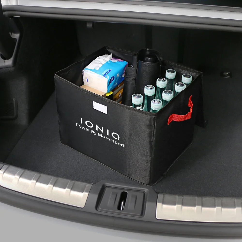 For Hyundai IONIQ 5 6 7 Car Trunk Organizer Portable Auto Box Stowing Tidying Car Sundries Storage Box Auto Interior Accessories