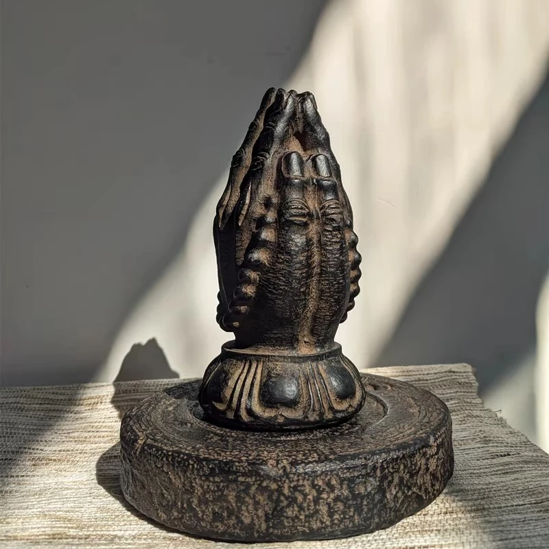 

Cz imitation stone clasped hands ornament decoration craft entrance home retro