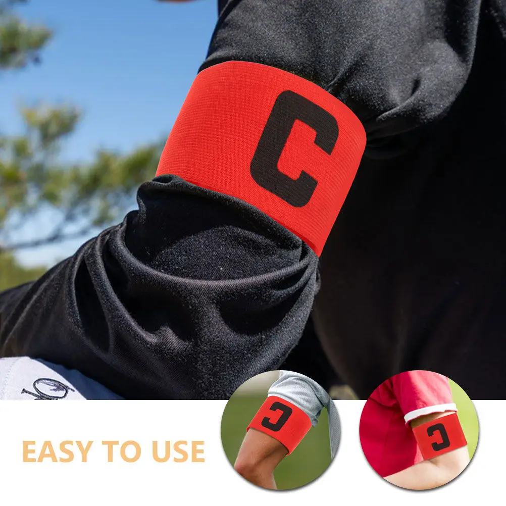 4Pcs Captain Armband Football Band Adjustable Wear-Resistant Soccer Sports Game Leader Band for Adults