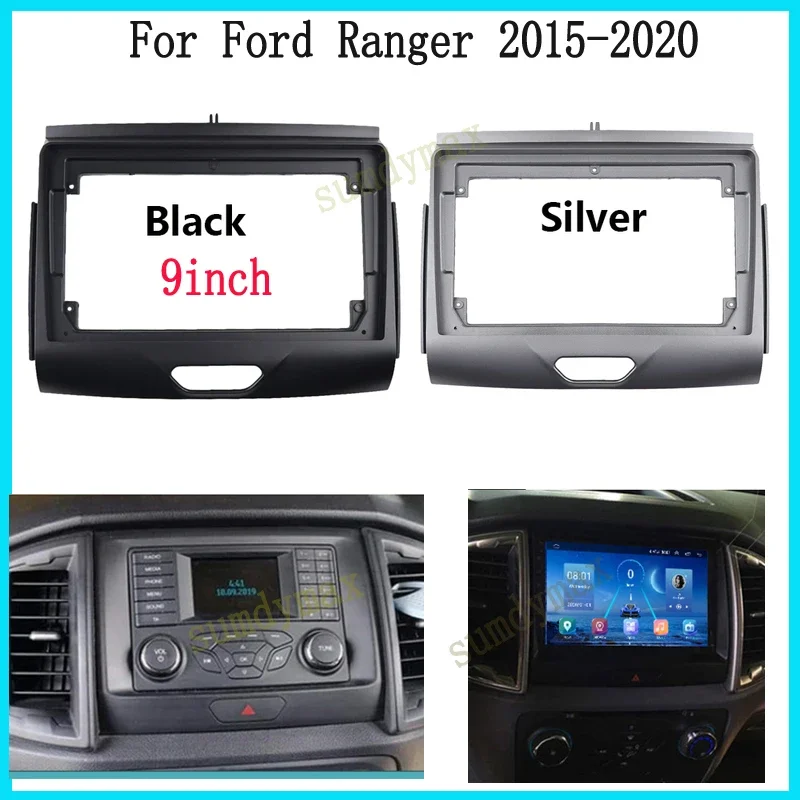 9inch 2din android Car Radio Fascia Frame for Ford Ranger EDGE Everest Pickup 2014-2020 car panel Trim Dashboard Panel Kit