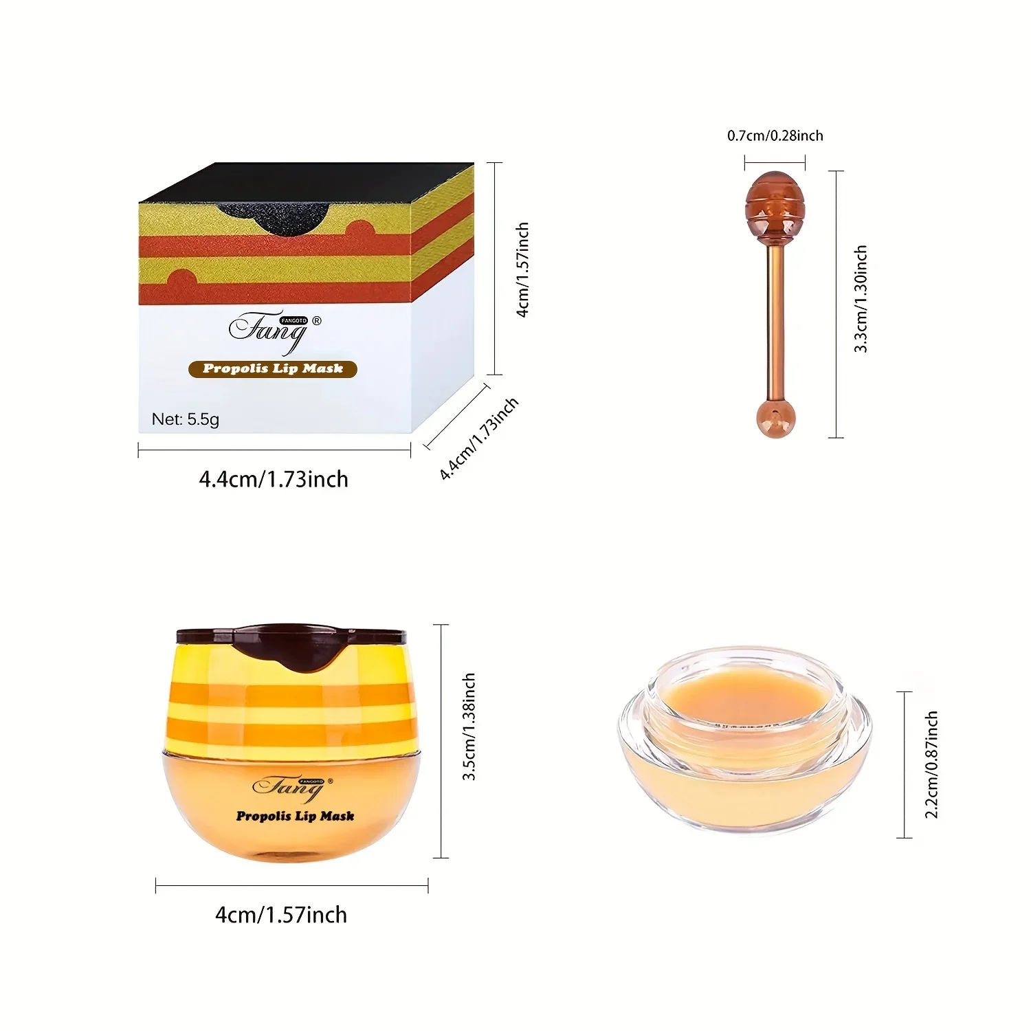 2 Pack Bee Balm ลิปบาล์ม, Exfoliating & Hydrating & Prevention แห้งและ Cracked Lip Scrubs Lip Sleeping Mask ช่วยลดริมฝีปาก